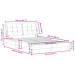 vidaXL Cadre de lit avec LED sans matelas noir 140x200 cm
