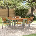 vidaXL Ensemble de salle à manger de jardin 7 pièces en bois d'acacia et métal