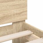 vidaXL Cadre de lit avec LED Sonoma 137 x 190 cm Bois d'ingénierie