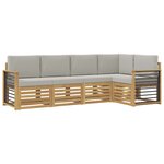 vidaXL Ensemble de canapés d'extérieur 5 pc Blanc et gris clair