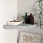 vidaXL Étagère d'angle flottante gris 35x35x3 8 cm MDF