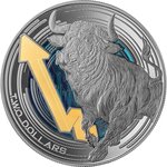 Pièce de monnaie en Argent 2 Dollars g 31.1 (1 oz) Millésime 2025 BULL AND BEAR MARKETS