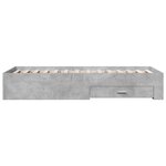 vidaXL Cadre de lit et tiroirs gris béton 100x200 cm bois d'ingénierie