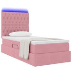 vidaXL Lit de rangement LED avec matelas Rose 90 x 200 cm Velours