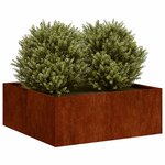 vidaXL Jardinière rouillé 80x80x30 cm acier inoxydable