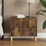 vidaXL Table de chevet Chêne fumé 62 x 34 5 x 48 cm Bois d'ingénierie