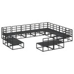 vidaXL Ensemble de canapé de jardin 12 Pièces Noir 353 x 283 x 71 cm