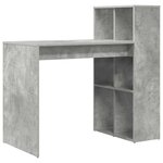 vidaXL Bureau Gris béton 108 x 55 x 103.5 cm Bois d'ingénierie