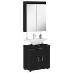 vidaXL Ensemble de mobilier de salle de bain avec étagère TULUM Noir