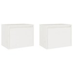 vidaXL Armoires murales 2 Pièces Blanc 45x30x35 cm Bois de pin massif