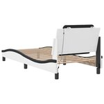 vidaXL Cadre de lit avec lumières LED blanc noir 90x190 cm similicuir