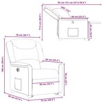 vidaXL Fauteuil inclinable électrique rouge bordeaux tissu