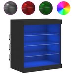 vidaXL Buffet avec lumières LED noir 60 5x37x67 cm