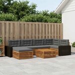 vidaXL Ensemble de canapés d'extérieur 7 pc Naturel et Anthracite