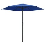 vidaXL Parasol de jardin et mât en aluminium 270x246 cm Bleu azuré