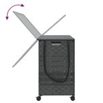 vidaXL Panier à linge avec roulettes gris 66x35x60 cm résine tressée