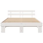 vidaXL Cadre de lit avec tête de lit blanc 140x200 cm en bois massif de pin