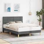vidaXL Cadre de lit avec tête de lit Gris foncé 140 x 200 cm Tissu