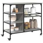 vidaXL Chariot de cuisine sonoma gris 100x45x89 5 cm bois d'ingénierie