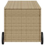 vidaXL Boîte de rangement de jardin et roues mélange beige 190L rotin
