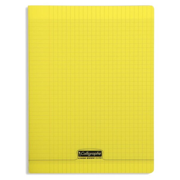 Cahier piqué 24x32cm polypro 96p séyès 90g jaune CALLIGRAPHE