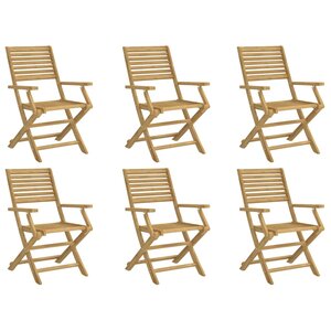 vidaXL Chaises pliables de jardin lot de 6 bois massif d'acacia