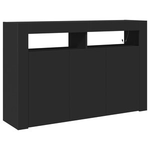 vidaXL Buffet Noir Bois d'ingénierie 116 x 30 x 75 cm Buffet