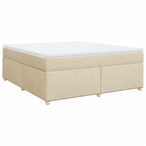 vidaXL Sommier à lattes de lit avec matelas Crème 180x200 cm Tissu