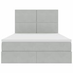 vidaXL Lit avec rangement et LED Gris clair 140 x 200 cm Velours