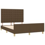 vidaXL Cadre de lit avec tête de lit marron foncé 140x190 cm Tissu