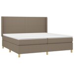 vidaXL Sommier à lattes de lit avec matelas Taupe 200x200 cm Tissu