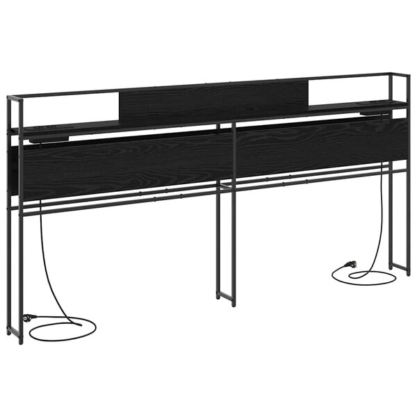 vidaXL Tête de lit de rangement Chêne noir 200 cm Bois d'ingénierie