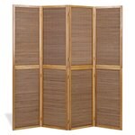 Paravent bois 4 pans bambou marron