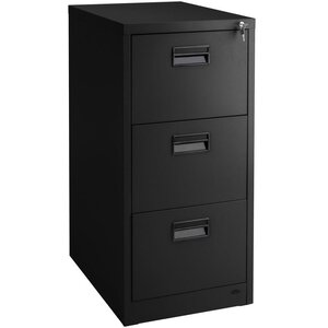 Armoire de bureau verrouillable étagère meuble 3 tiroirs noir 08_0000376