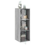 vidaXL Armoire murale avec portes en verre sonoma gris 35x37x100 cm