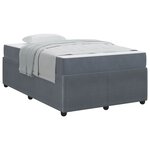 vidaXL Cadre de lit avec matelas Gris foncé 120 x 200 cm tissu