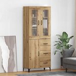 vidaXL Haut Armoire Montage mural Chêne artisanal 69 5 x 34 x 180 cm