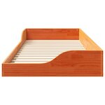 vidaXL Cadre de lit Brun cire 100 x 210 cm Pin massif