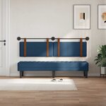 vidaXL Tête de lit suspendue Avec lumière LED Bleu PU antique