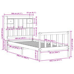 vidaXL Lit bibliothèque sans matelas 100x200 cm bois massif de pin