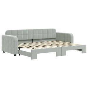 vidaXL Lit de jour avec gigogne sans matelas gris clair 80x200 cm