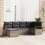 vidaXL Ensemble de canapé de jardin avec coussin 6 Pièces Gris