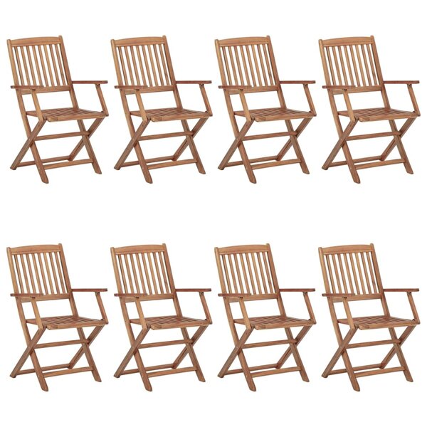 vidaXL Chaises pliables d'extérieur lot de 8 Bois d'acacia solide