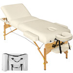 Tectake Table de massage Pliante 3 Zones - 10 cm d'épaisseur + Housse - beige