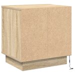 vidaXL Table de chevet avec lumières LED Chêne Sonoma 44x34 5x45 cm