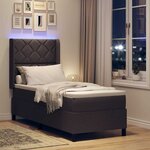 vidaXL Lit à ressorts avec matelas Marron foncé 80 x 200 cm tissu