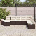 vidaXL Ensemble de canapé de jardin 8 Pièces Marron polyrotin