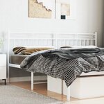 vidaXL Tête de lit métal blanc 180 cm
