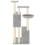 vidaXL Arbre à chat avec griffoirs en sisal gris clair 122 cm
