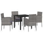 vidaXL Ensemble de salle à manger pour jardin 5 Pièces Gris polyrotin